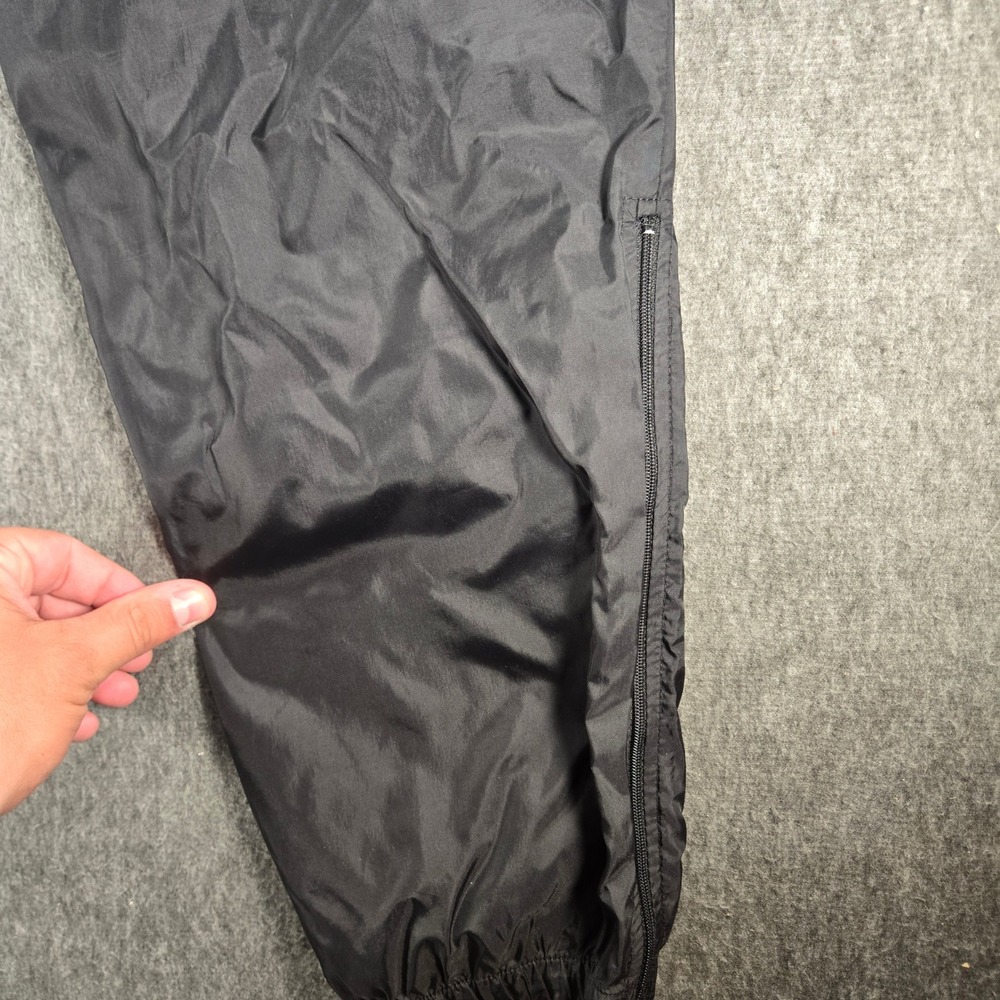 Vintage Nike Track Pants Mens Large Black Nylon Windbreaker Ankle Zip Swoosh - Picture 8 of 9